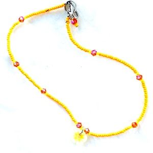 Mango Orange Yellow Hand Crafted Flower Anklet